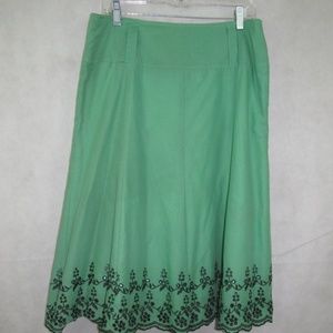 Angela Plus Skirt Size 1X 100% Cotton Color Green